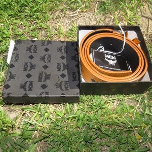 McM designer belt tan with brown accents